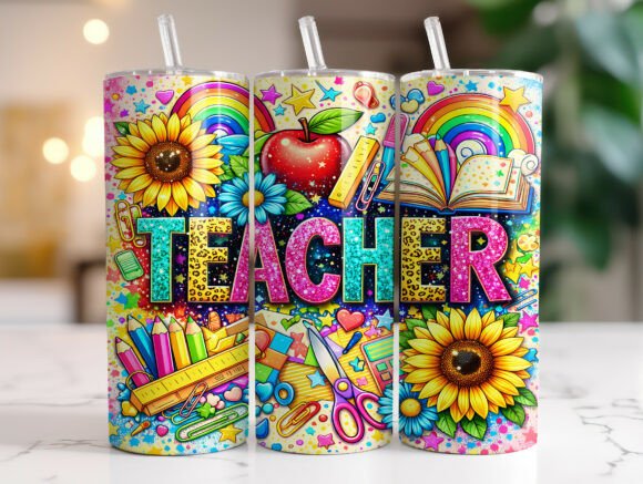 20oz Teacher Tumbler Wrap Sublimation