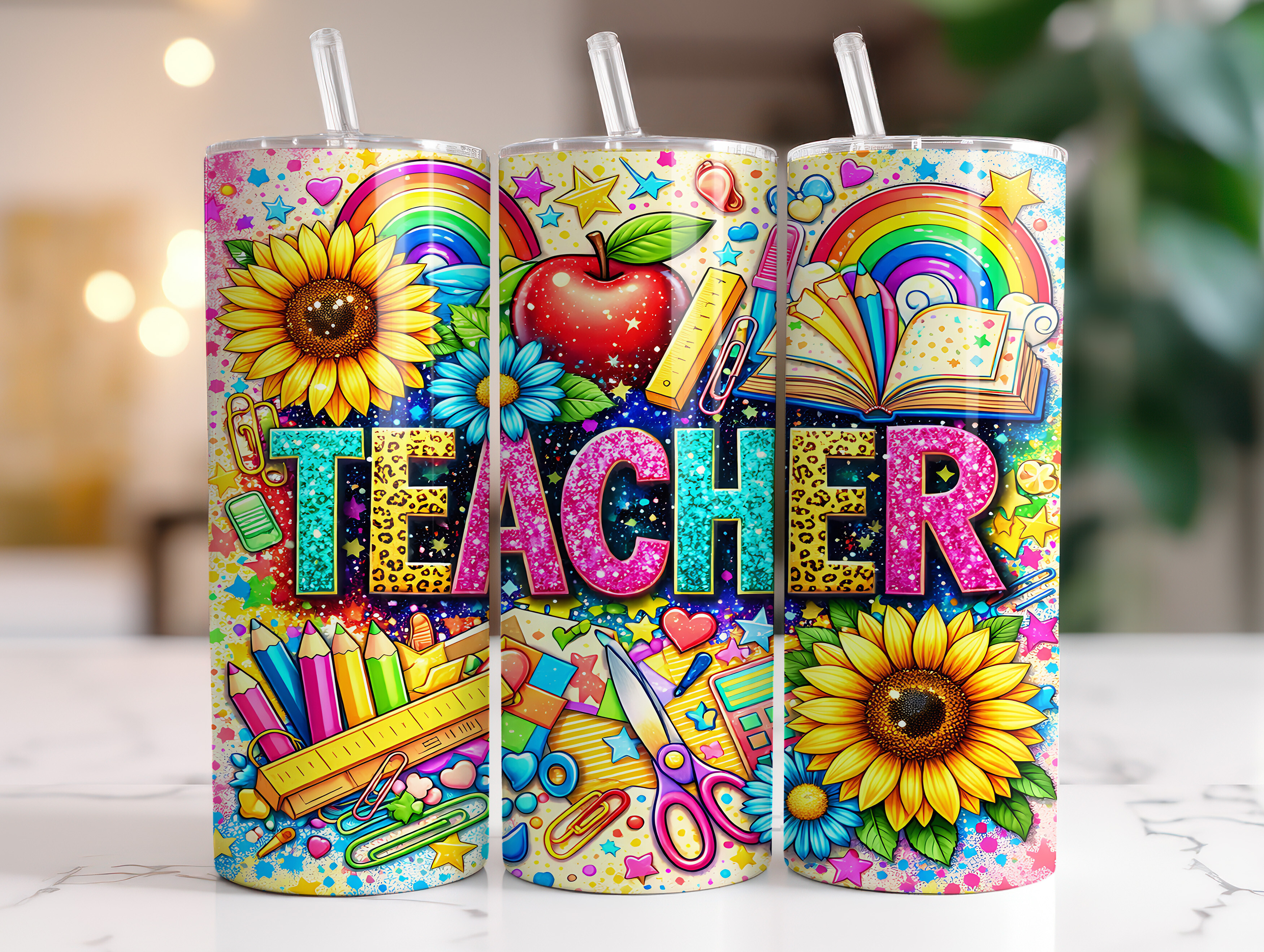 20oz Teacher Tumbler Wrap Sublimation