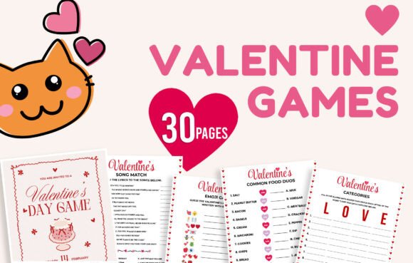 30 Valentine’s Day Games Bundle for Kid