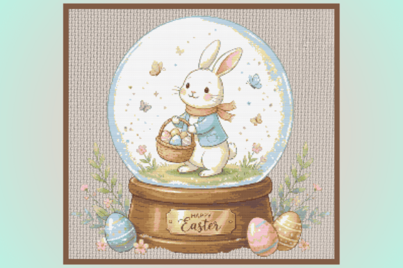Cute Easter Bunny Snow Globe