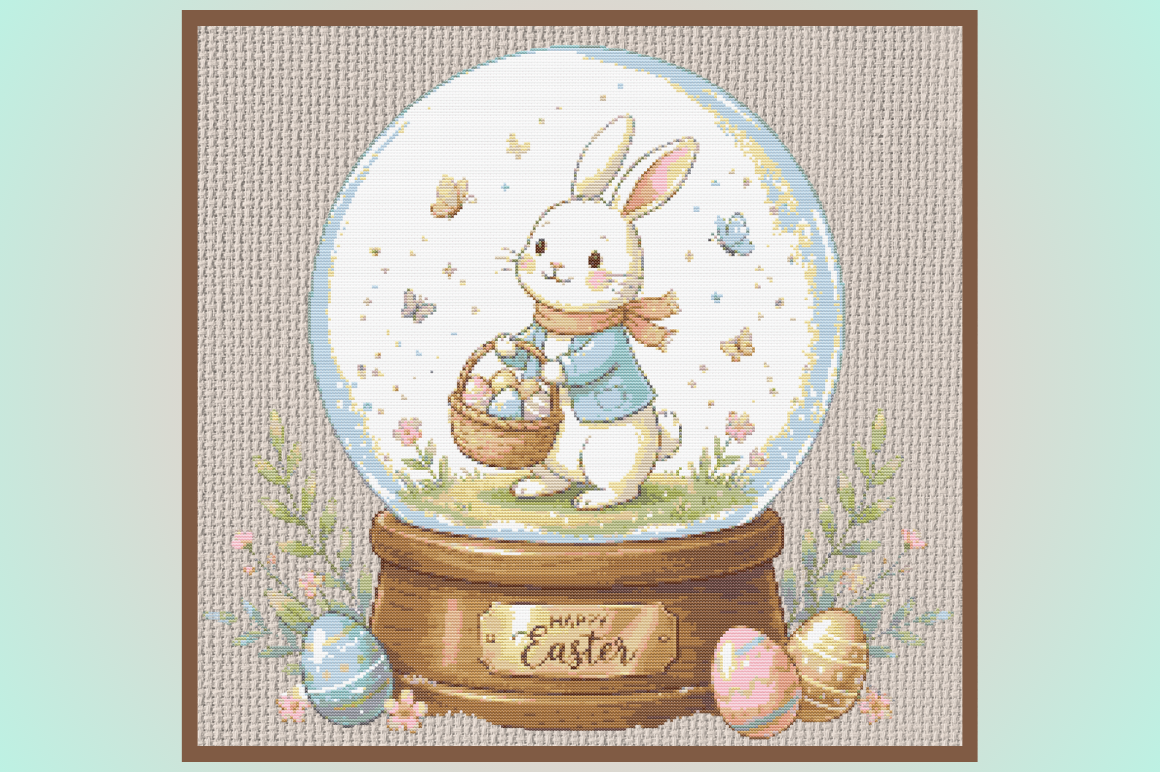 Cute Easter Bunny Snow Globe