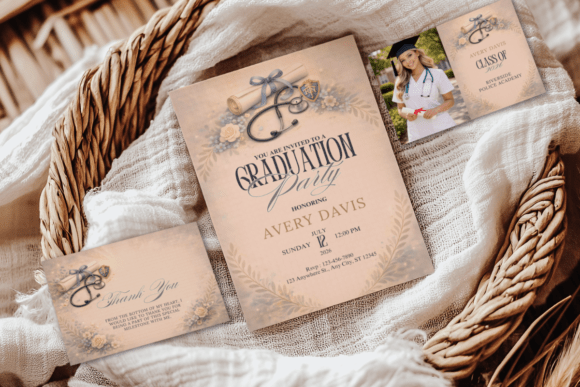 Editable Nurse Graduation Invitation