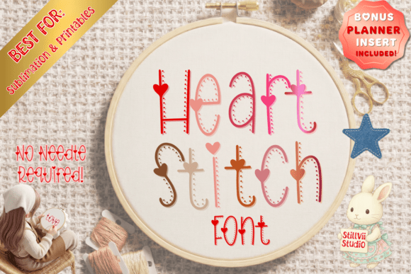 Heart Stitch Decorative Font By StillViiStudio