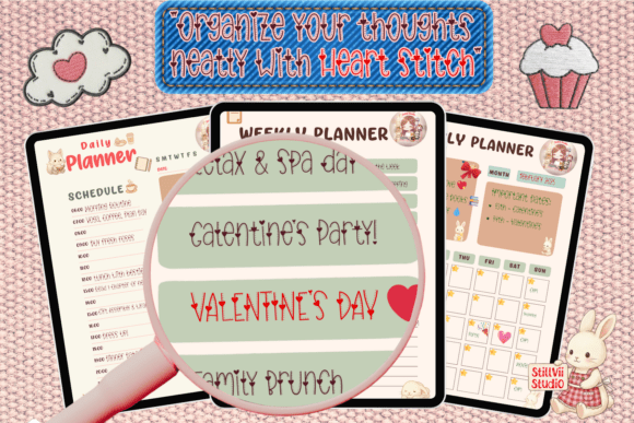 Heart Stitch Font PNG with transparent background - Preview 2