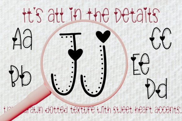 Heart Stitch Font PNG with transparent background - Preview 3