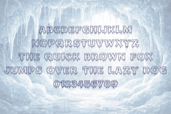 Melting Ice Font PNG with transparent background - Preview 1