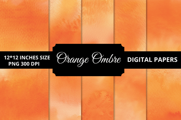 Orange Ombre Textures Digital Papers