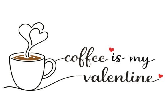 Valentine Coffee Mug Svg Line Art Vector Graphics