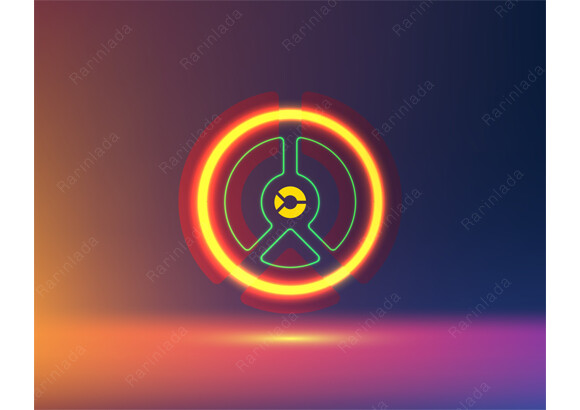 Vibrant Futuristic Neon Tech Emblem