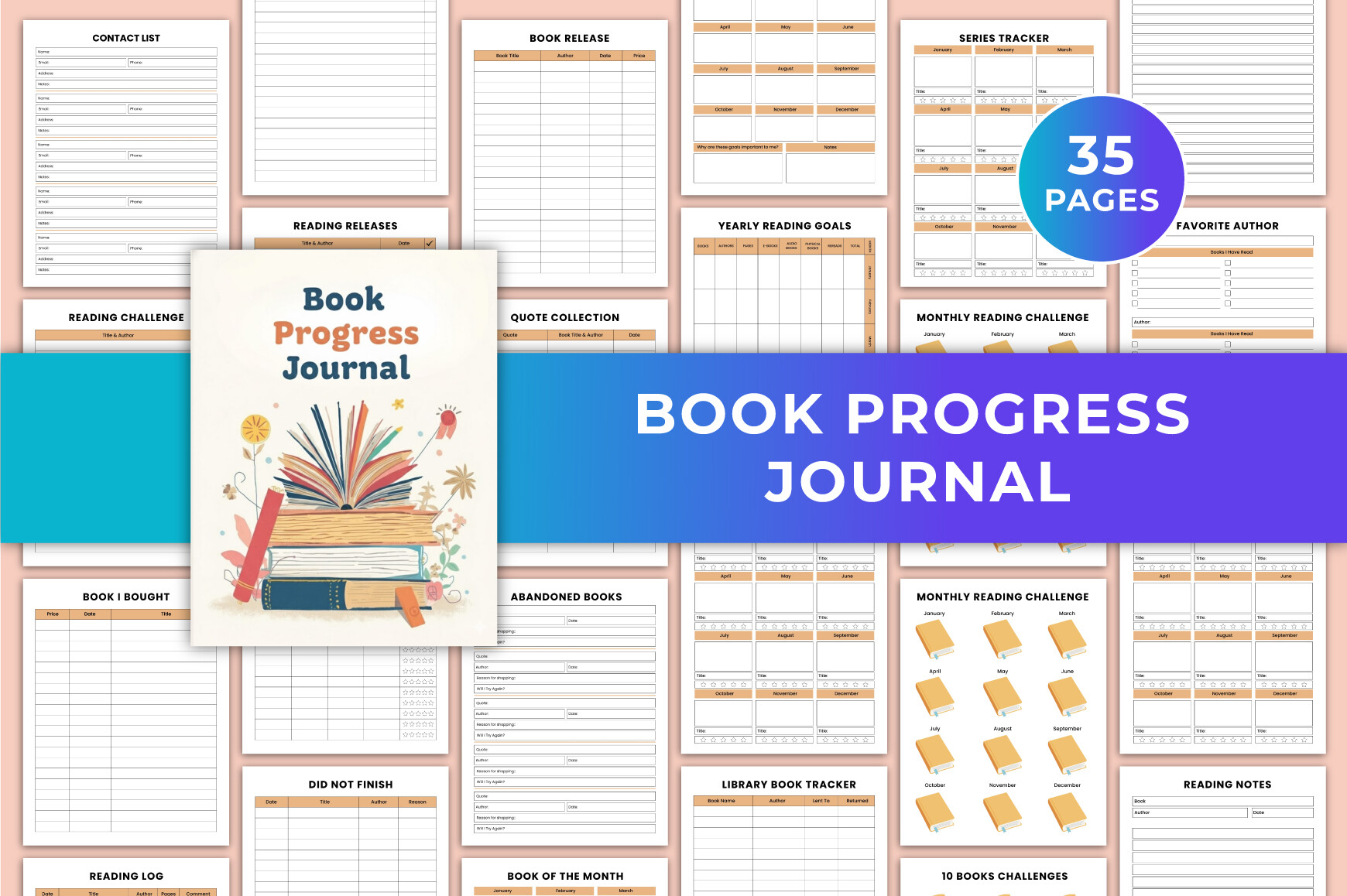 Book Progress Journal Canva KDP