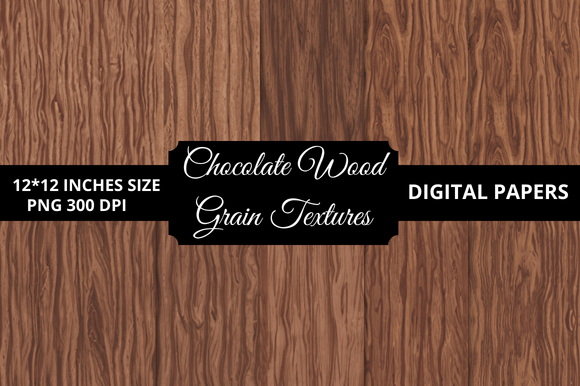 Chocolate Wood Grain Digital Papers