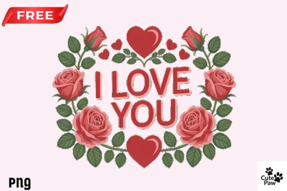 Free I Love You Rose Frame Png Graphics