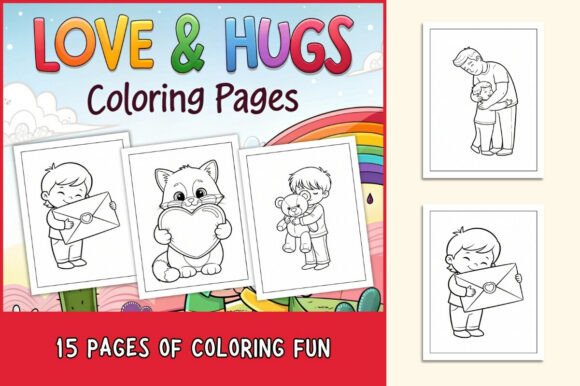 Love & Hugs Coloring Pages for Kids