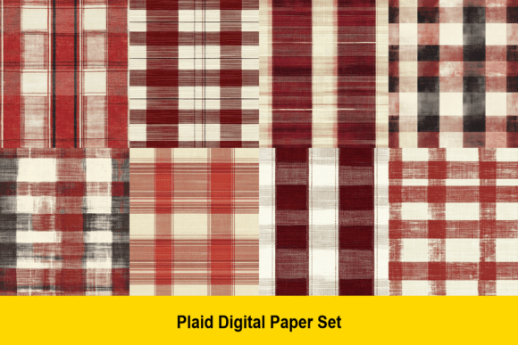Red Plaid Junk Journal Papers