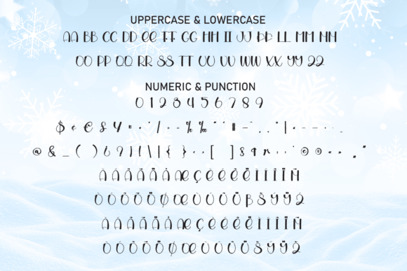 Snow Background Font PNG with transparent background - Preview 6