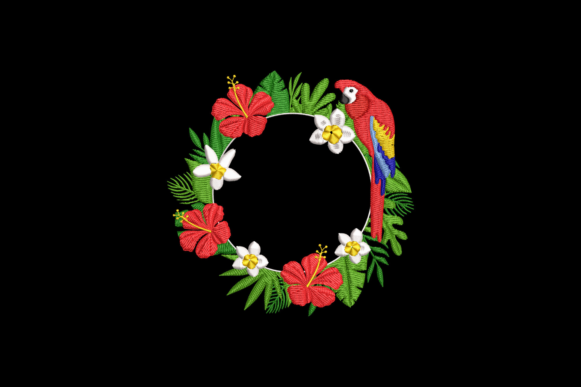 Tropical Frame with Parrots