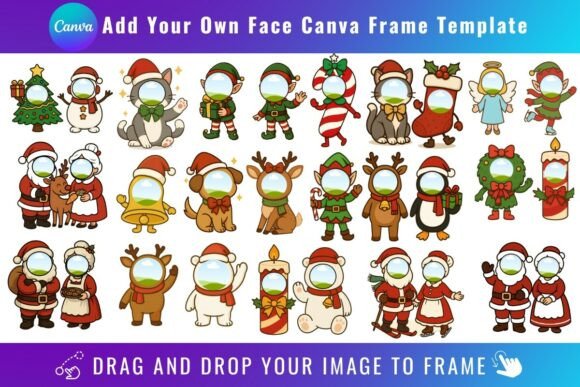 Add Your Own Face Christmas Canva Frame