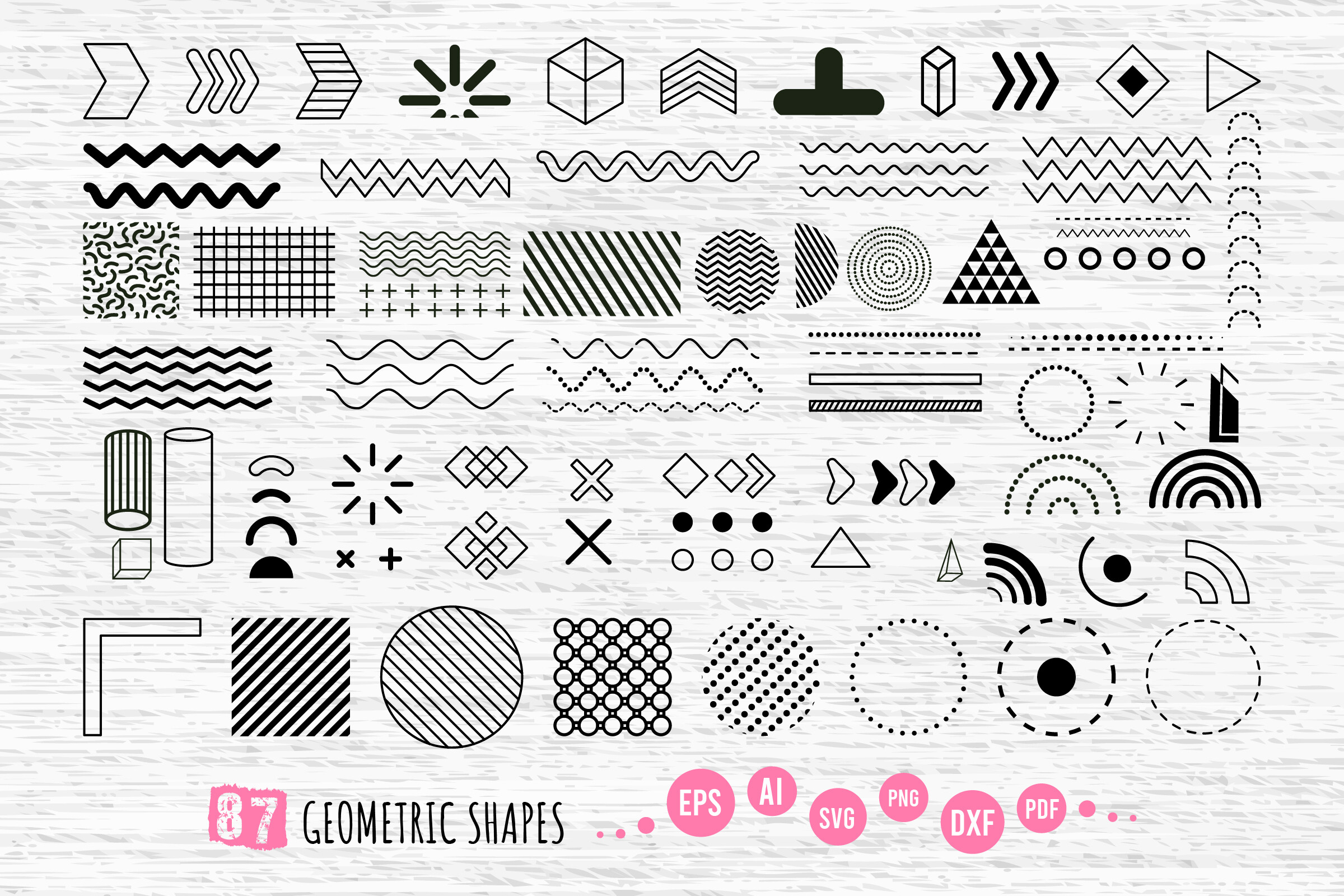 Basic Circular Geometric Shapes SVG Set