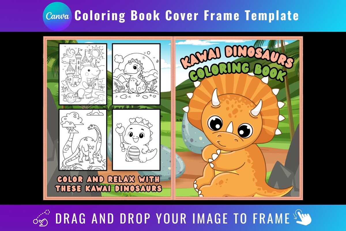 Canva Coloring Book Cover Frame Template