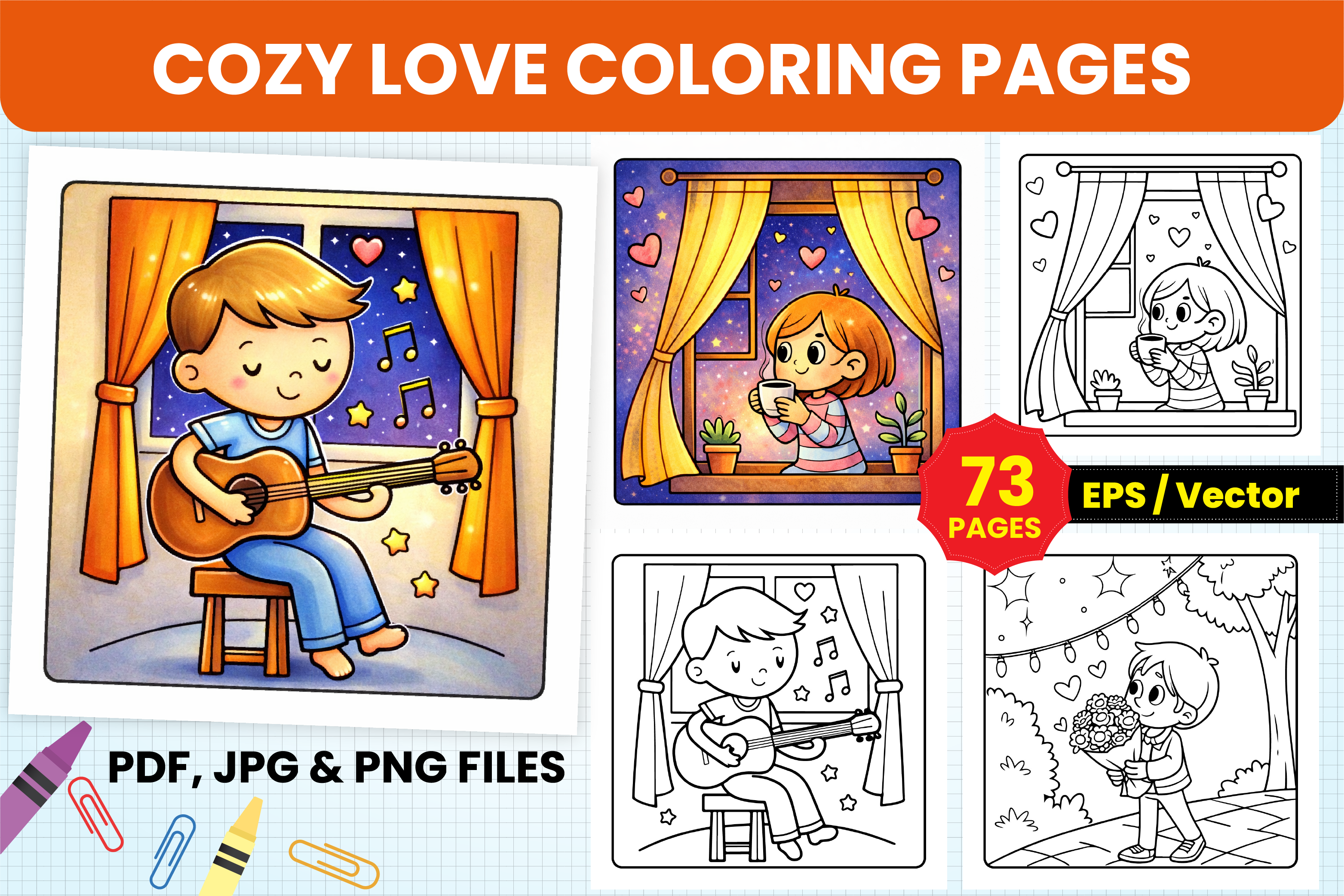 Cozy Love Doodles Coloring Pages for Tee