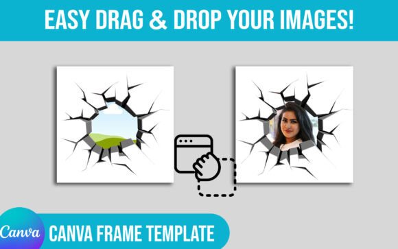 Cracked Edges Canva Frames Template