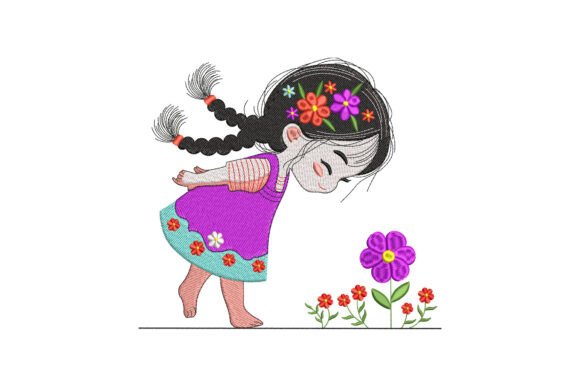 Cute Girl with Flowers