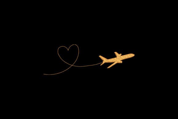 Elegant Airplane Heart