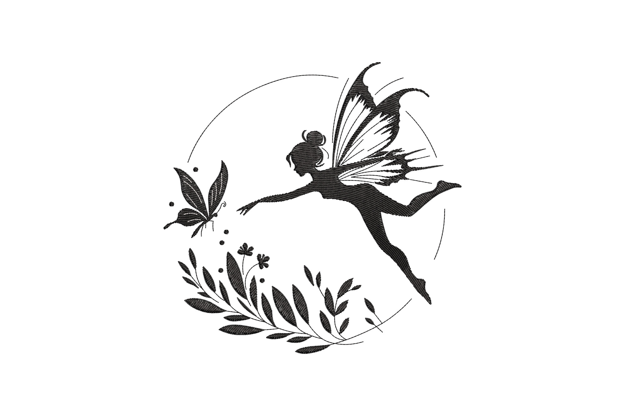 Elegant Floral Winged Fairy