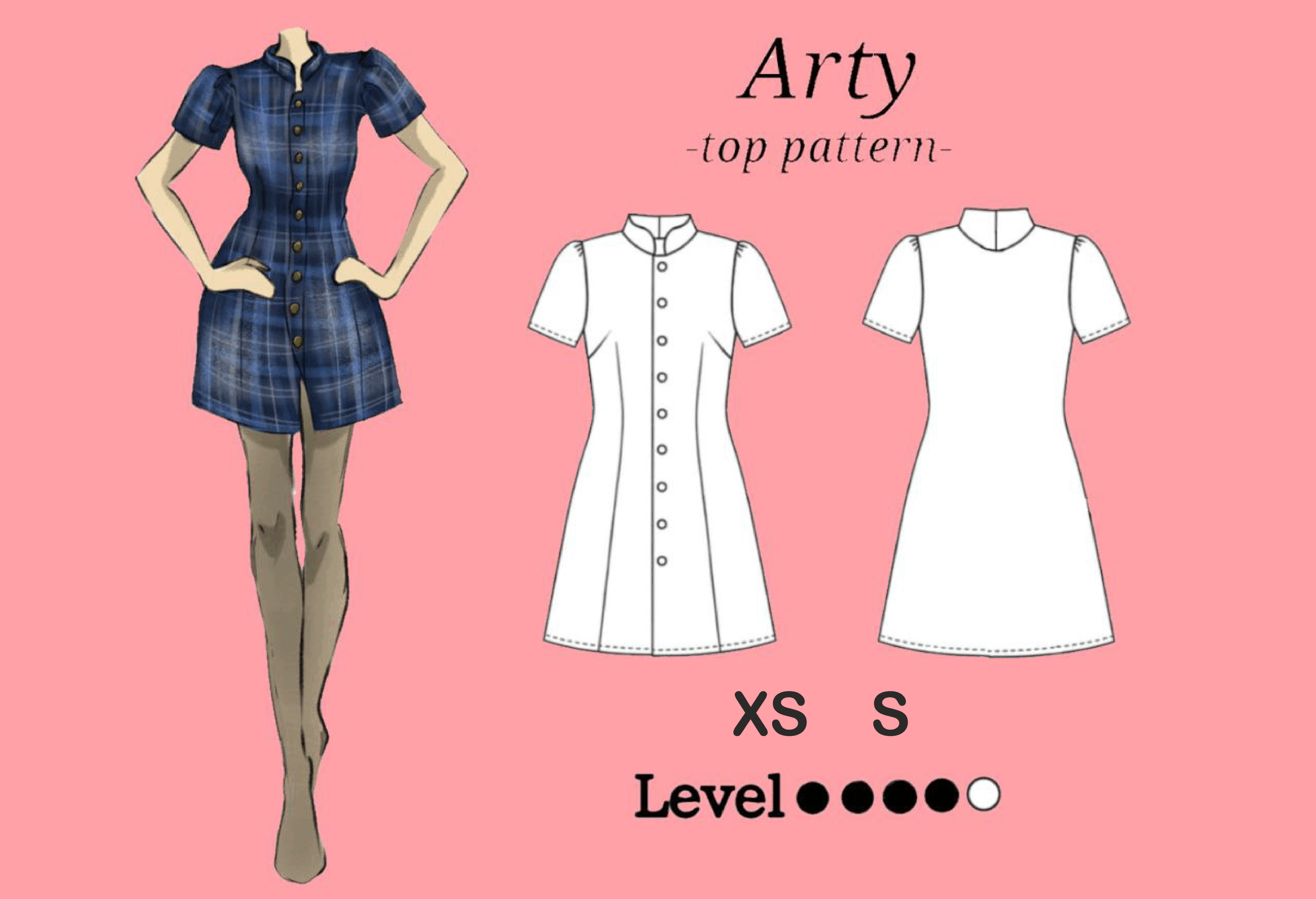 Elegant Dress Pattern PDF Dress XS S