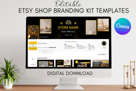 Etsy Shop Branding Kit Canva Template Graphic by NdkMode · Creative Fabrica