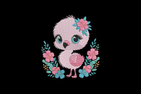Floral Baby Flamingo