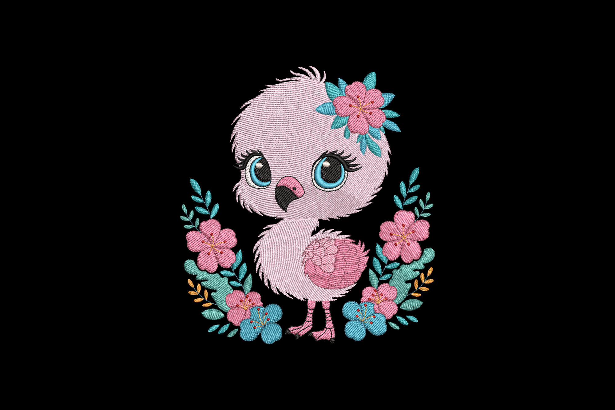 Floral Baby Flamingo