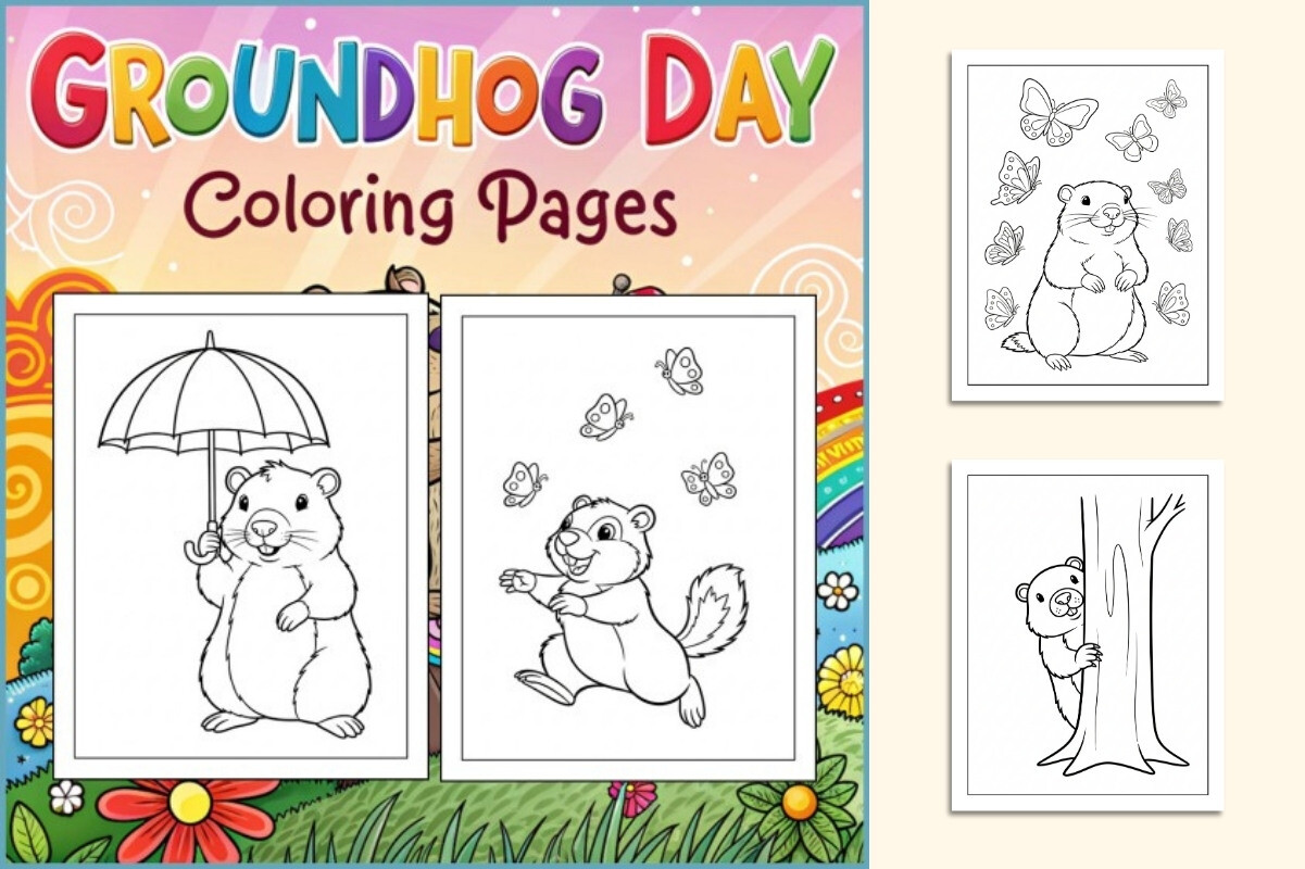 Groundhog Day Coloring Pages for Kids