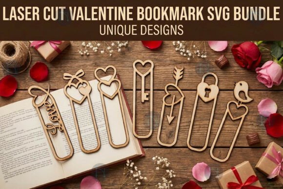 Laser Cut Floral Bookmark SVG Bundle