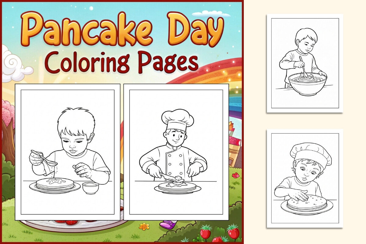 Pancake Day Coloring Pages for Kids