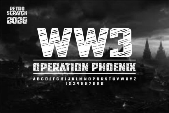 Retro Scratch Font PNG with transparent background - Preview 1