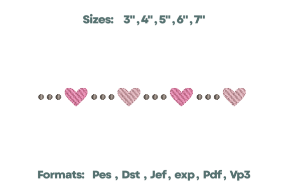 Valentine Beaded Heart Minimalist Border