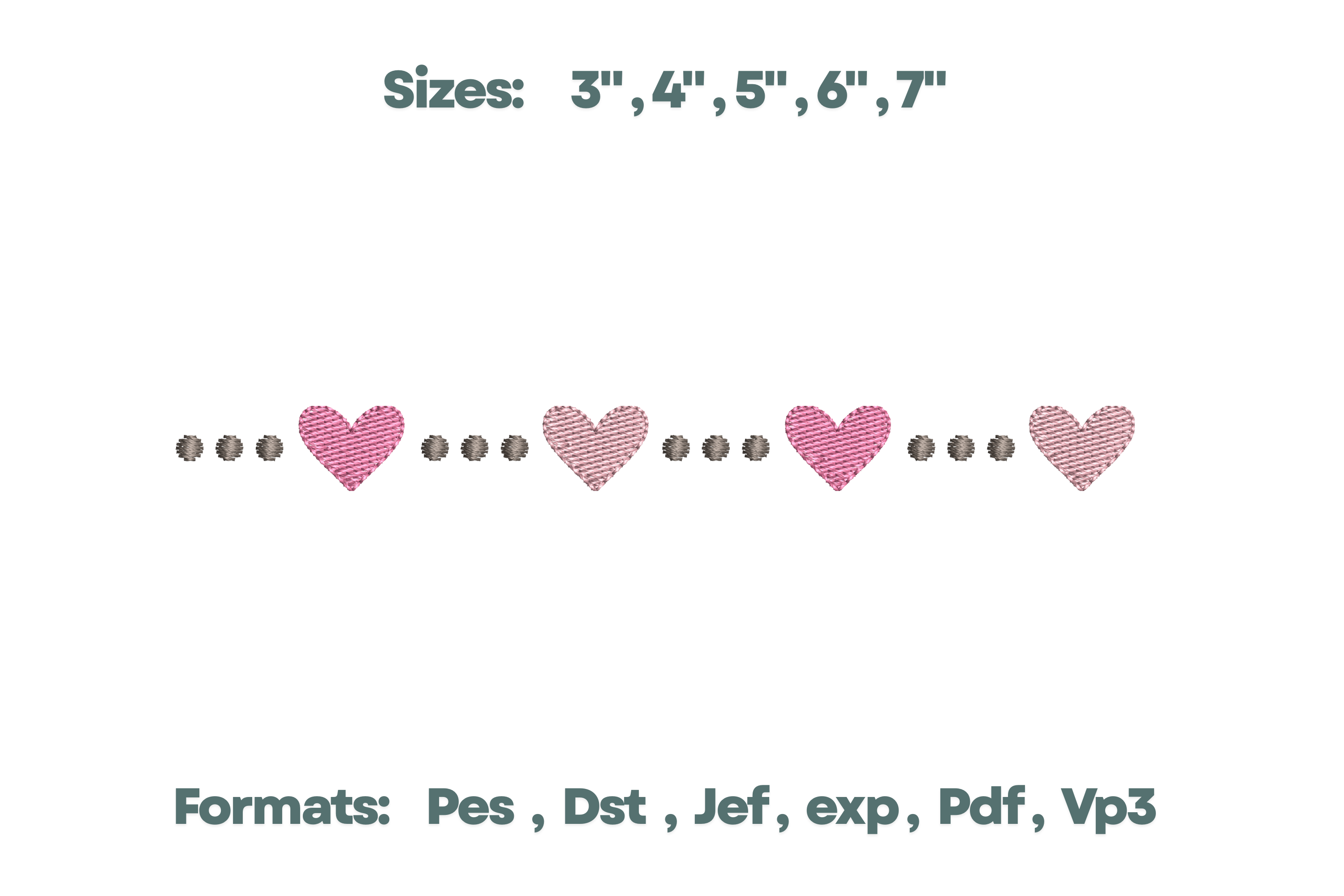 Valentine Beaded Heart Minimalist Border