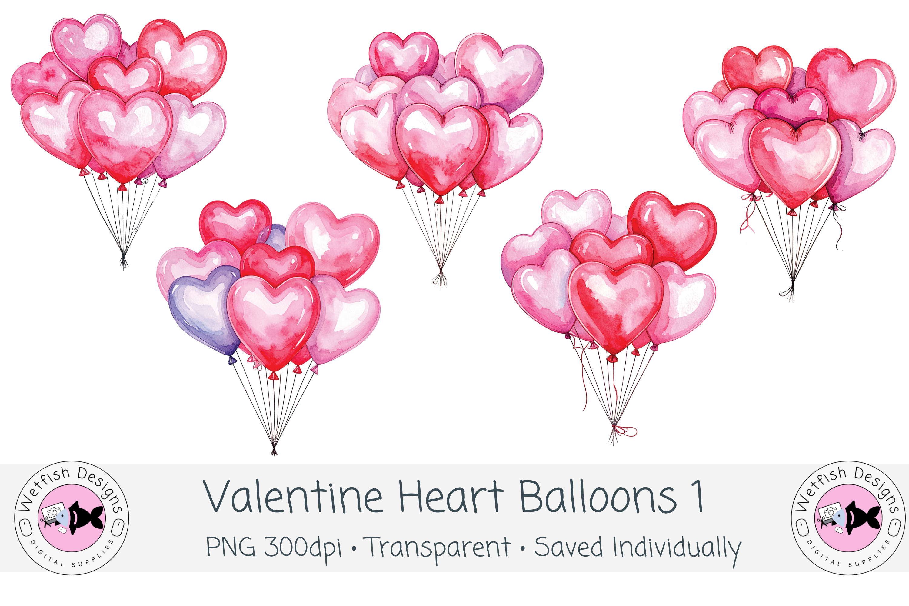 Valentine PNG Heart Balloons 1