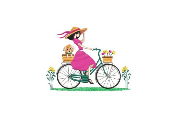 Woman Riding Bicycle