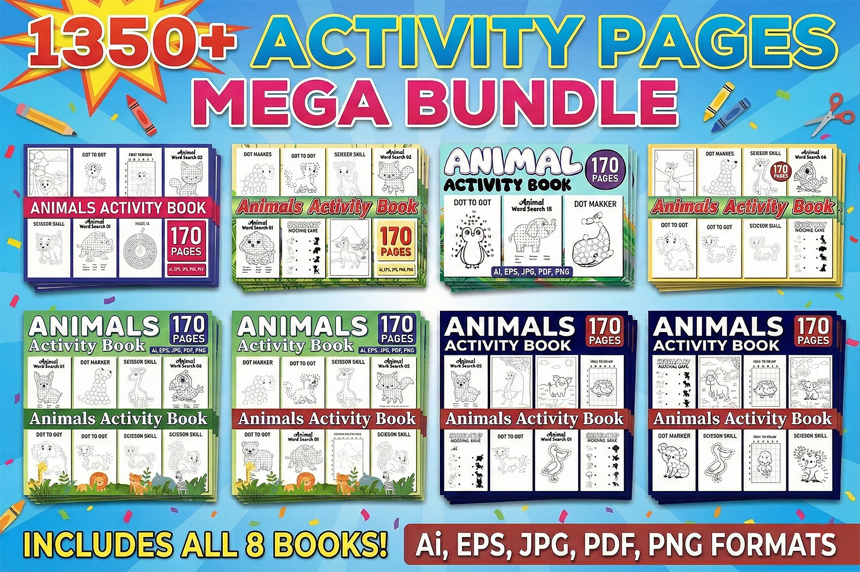 1350+Animals Activity Pages Mega Bundle
