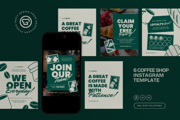 Preview of Coffee Shop Instagram Post - Figma coffee shop social media template