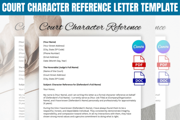 Court Character Reference Letter Templat