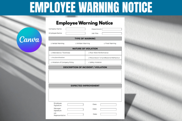 Employee Warning Notice document form template