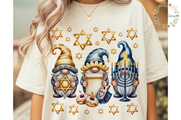 Hanukkah Gnomes Watercolor Clipart Graphic Illustrations By Nastine