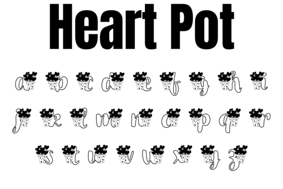 Heart Pot Font PNG with transparent background - Preview 3