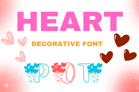 Heart Pot Font PNG with transparent background - Preview 1