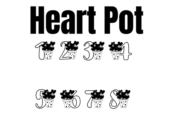 Heart Pot Font PNG with transparent background - Preview 4