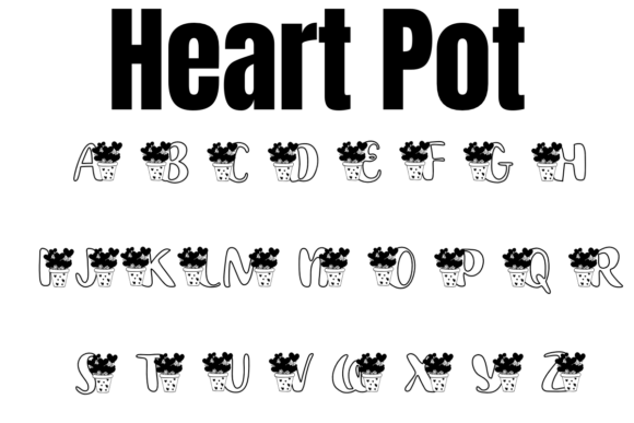 Heart Pot Font PNG with transparent background - Preview 2