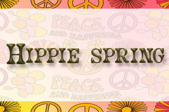 Hippie Spring Font PNG with transparent background - Preview 1